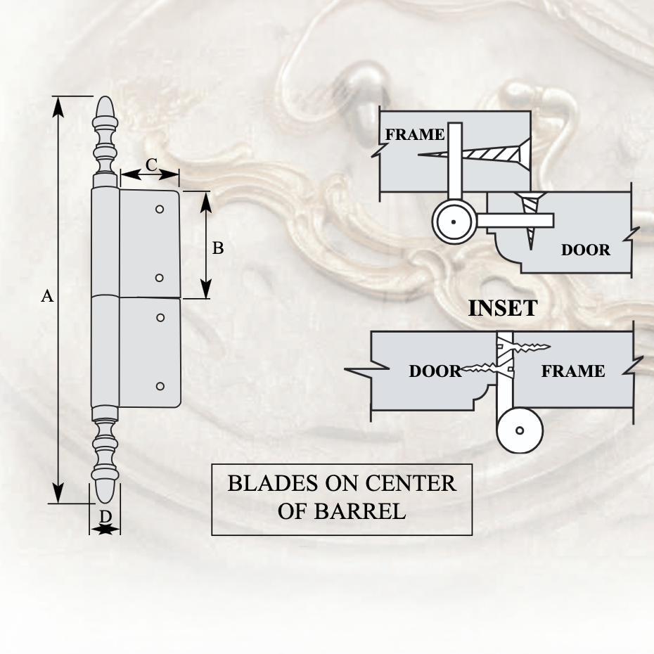01.6.211 8-1/8" TALL IRON FICHE LIFT-OFF HINGE