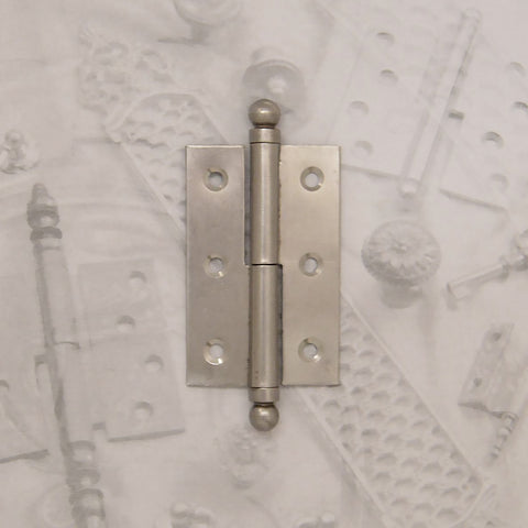 Decorative hardware hinge with ball finial