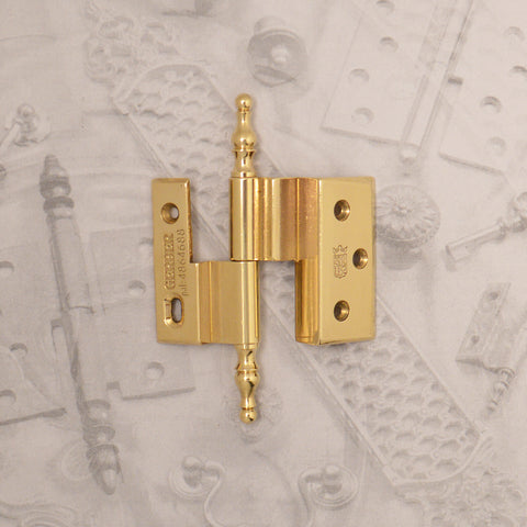 01.201 small BRASS 3/8" OFFSET NON-MORTISE HINGE