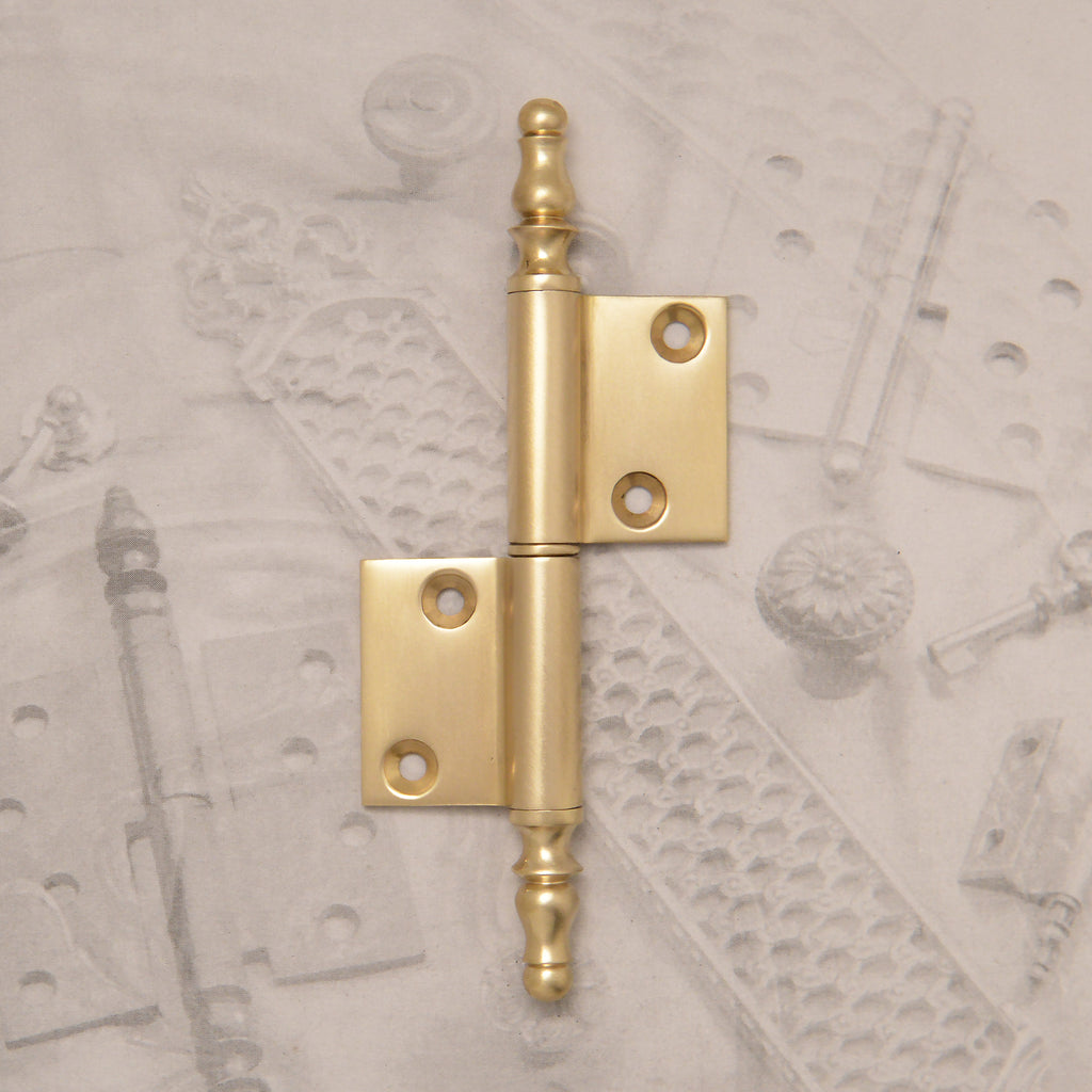 French lift -off brass hinge with finials