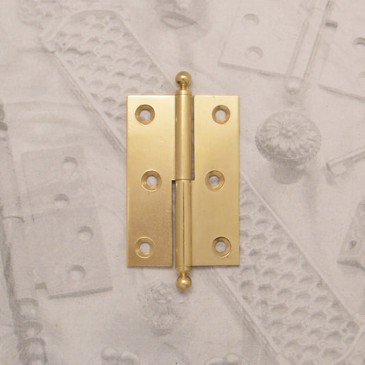 Decorative hardware hinge with ball finials