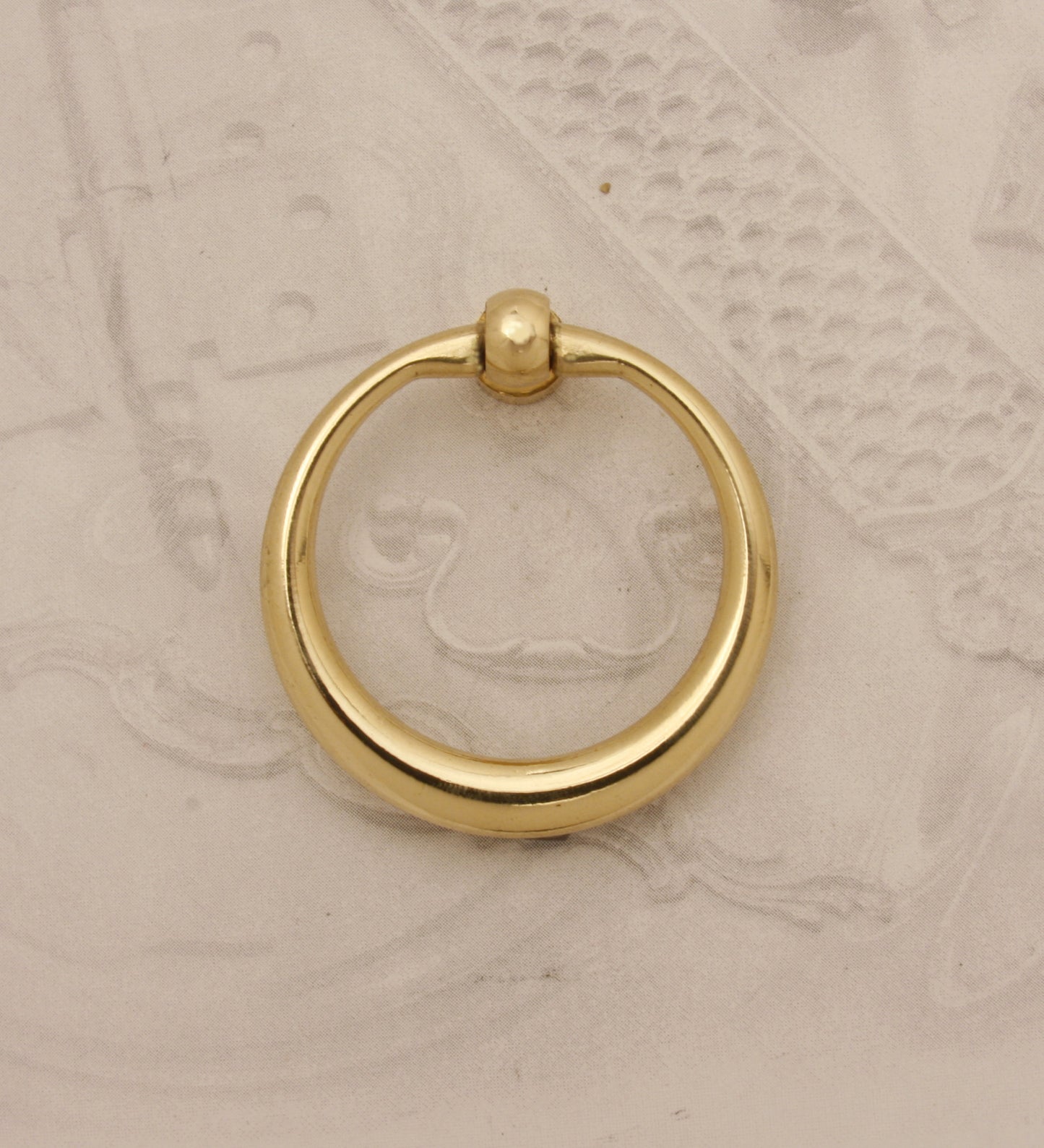 Brass ring pull for furniture