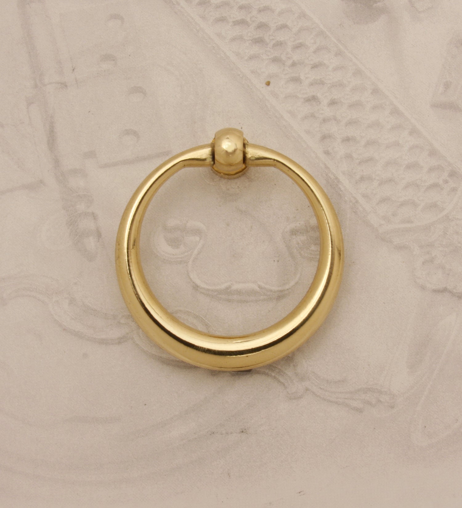 Brass ring pull for furniture